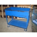 Blue 2-Tier Rolling Mail File Cart - Deep Basket 36x18x35